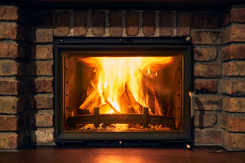 unclose of a fireplace